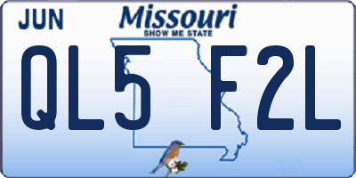 MO license plate QL5F2L