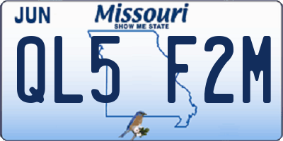 MO license plate QL5F2M