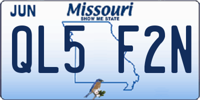 MO license plate QL5F2N