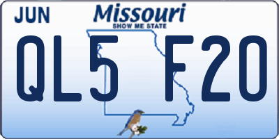 MO license plate QL5F2O