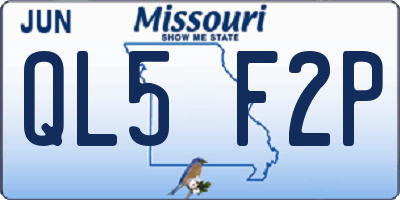 MO license plate QL5F2P