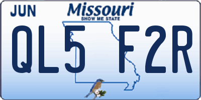 MO license plate QL5F2R