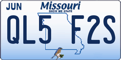 MO license plate QL5F2S