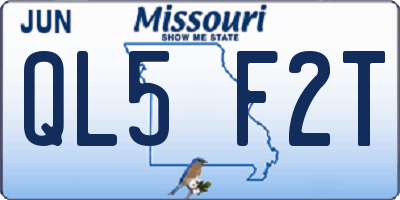 MO license plate QL5F2T