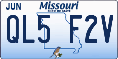 MO license plate QL5F2V