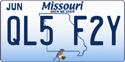 MO license plate QL5F2Y