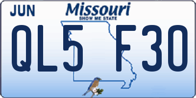 MO license plate QL5F3O