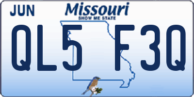 MO license plate QL5F3Q