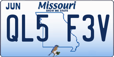 MO license plate QL5F3V
