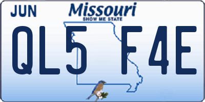 MO license plate QL5F4E