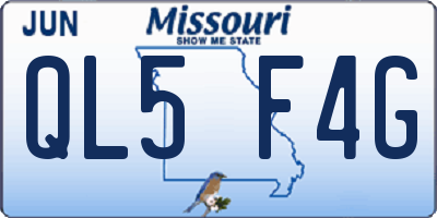 MO license plate QL5F4G