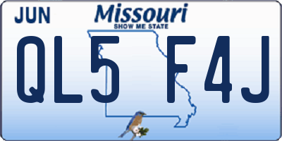 MO license plate QL5F4J