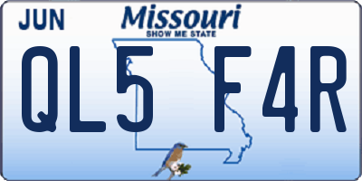 MO license plate QL5F4R