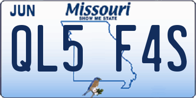 MO license plate QL5F4S