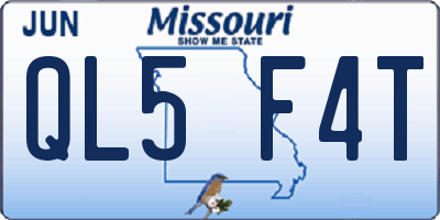 MO license plate QL5F4T