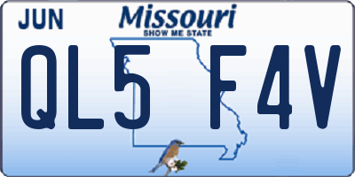 MO license plate QL5F4V
