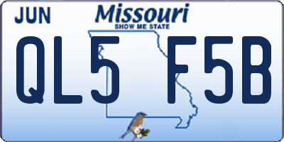 MO license plate QL5F5B