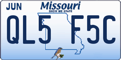 MO license plate QL5F5C