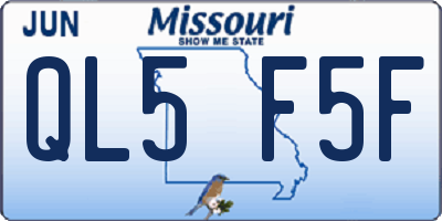 MO license plate QL5F5F
