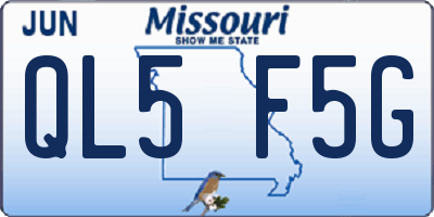 MO license plate QL5F5G
