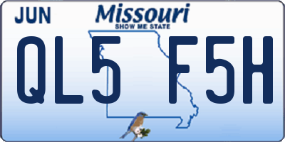 MO license plate QL5F5H