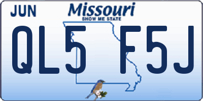 MO license plate QL5F5J