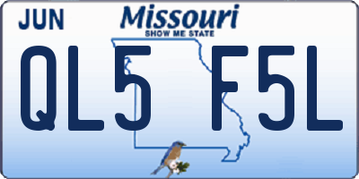 MO license plate QL5F5L