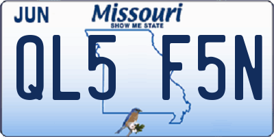 MO license plate QL5F5N