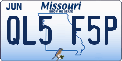 MO license plate QL5F5P