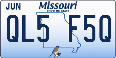 MO license plate QL5F5Q
