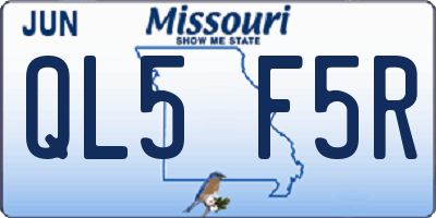 MO license plate QL5F5R