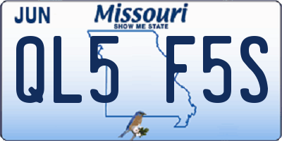MO license plate QL5F5S