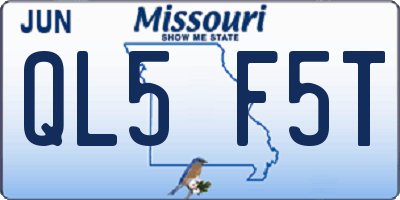 MO license plate QL5F5T