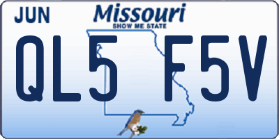 MO license plate QL5F5V