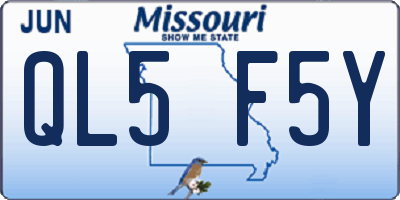 MO license plate QL5F5Y