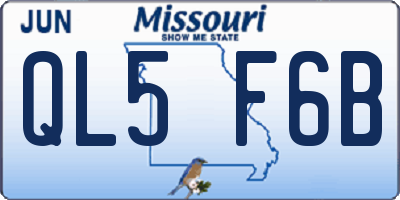 MO license plate QL5F6B