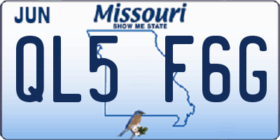 MO license plate QL5F6G