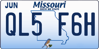 MO license plate QL5F6H