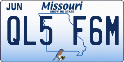 MO license plate QL5F6M
