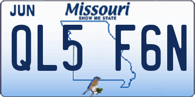 MO license plate QL5F6N
