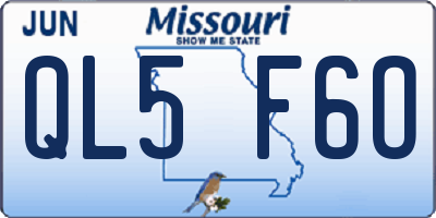 MO license plate QL5F6O