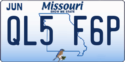 MO license plate QL5F6P