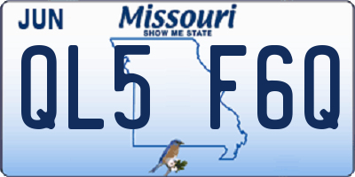 MO license plate QL5F6Q