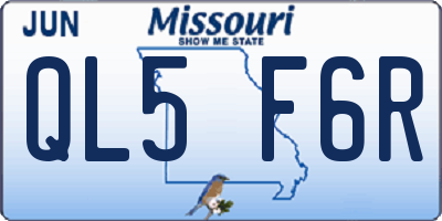 MO license plate QL5F6R
