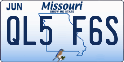 MO license plate QL5F6S