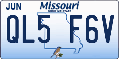MO license plate QL5F6V