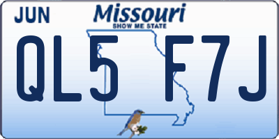 MO license plate QL5F7J