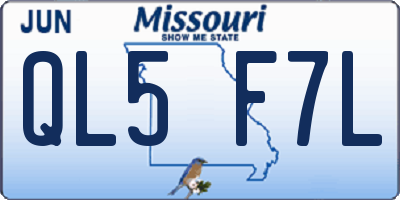 MO license plate QL5F7L