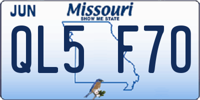 MO license plate QL5F7O