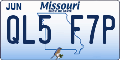 MO license plate QL5F7P
